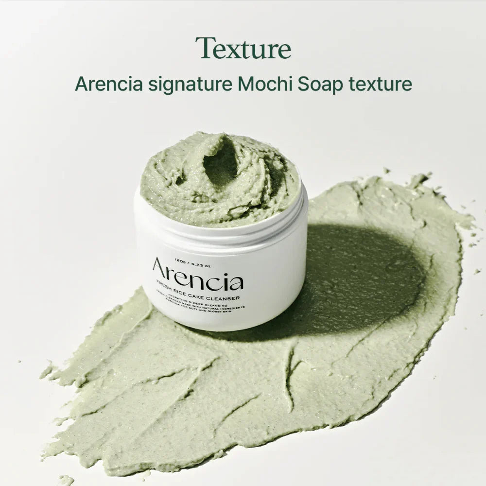 Arencia - Fresh Green Rice Mochi Cleanser - Moisturizing and Cleansing Face Wash - 120g, Fresh Green Rice Mochi,