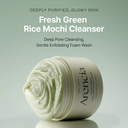 Arencia - Fresh Green Rice Mochi Cleanser - Moisturizing and Cleansing Face Wash - 120g, Fresh Green Rice Mochi,