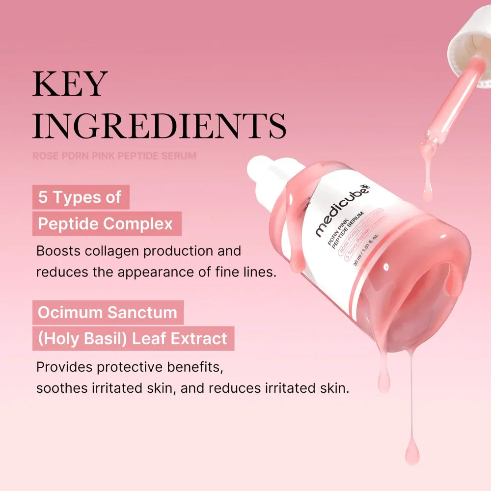 Medicube Suero reafirmante e iluminador PDRN Pink Peptide Serum