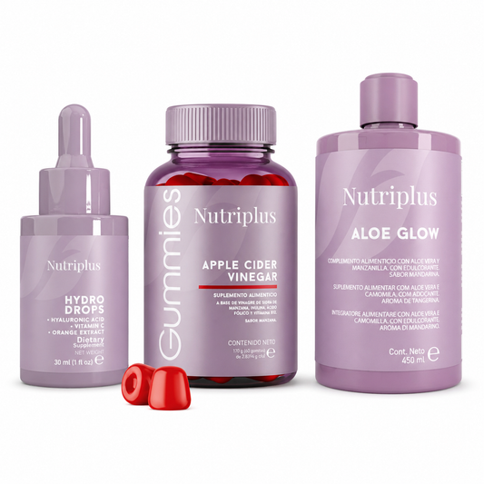 Set Gominolas Vinagre de Manzana, Gominolas Mix de Frutas y Aloe Glow Mandarina