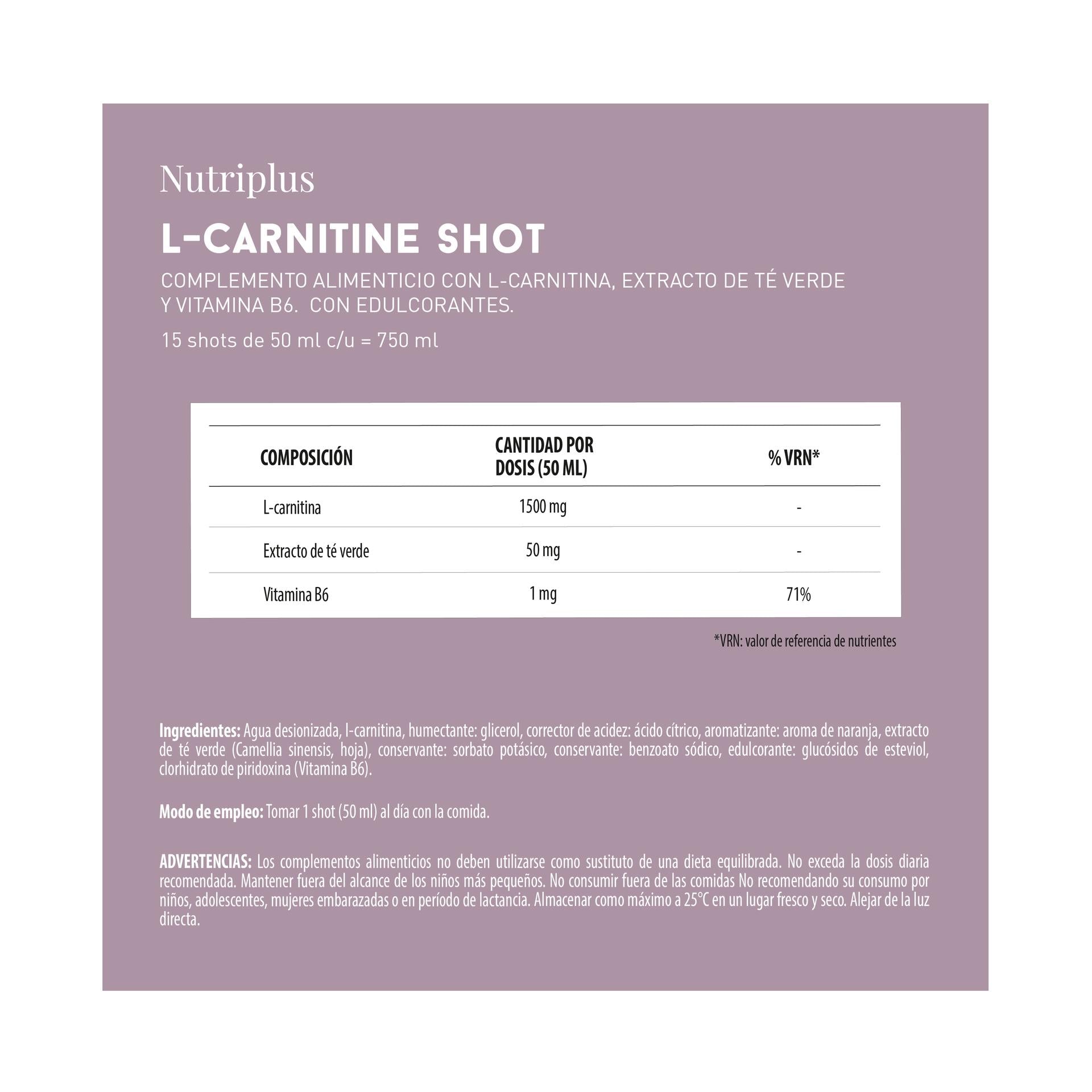 tabla nutriplus l-carnitine